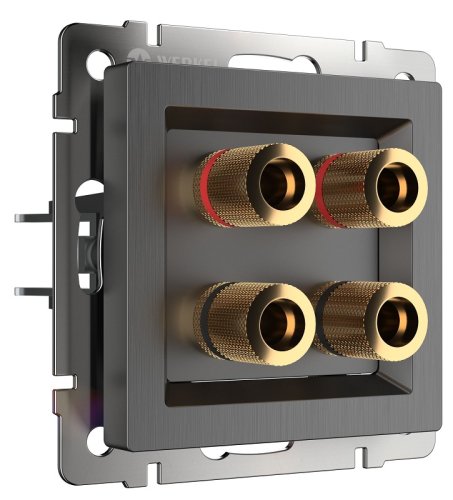 Розетка аудио без рамки Werkel 2-м. графит рифленый фото Розетка аудио без рамки Werkel 2-м. графит рифленый картинка